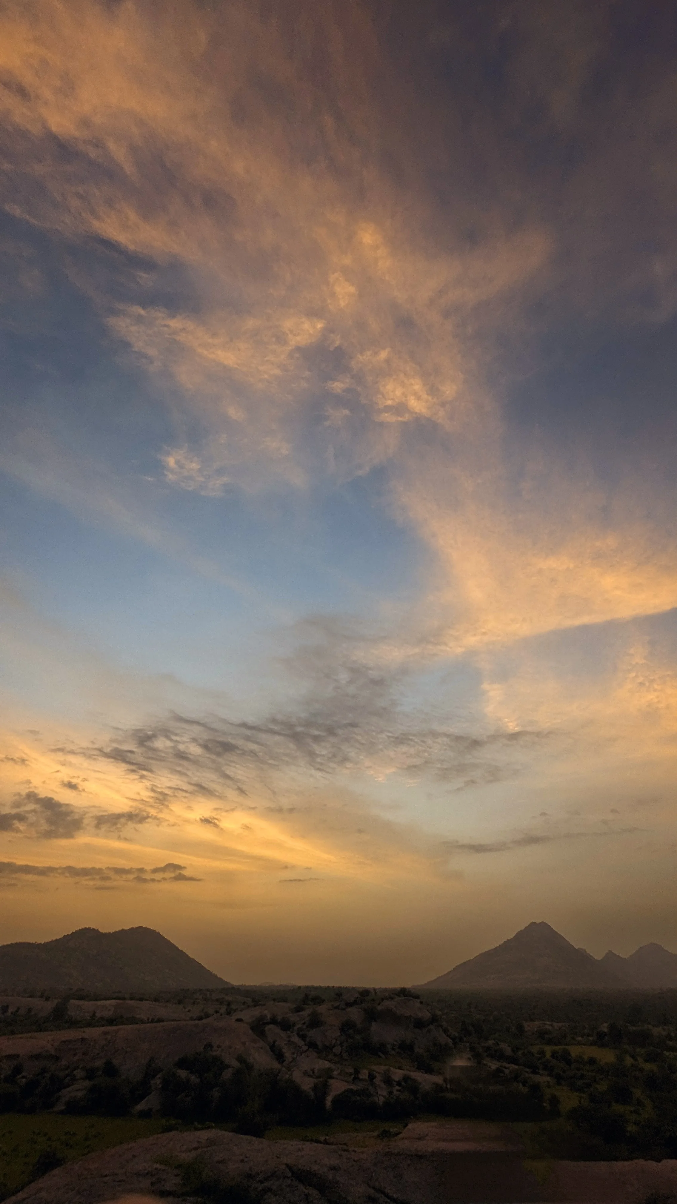 Sunset over the Aravalli hills